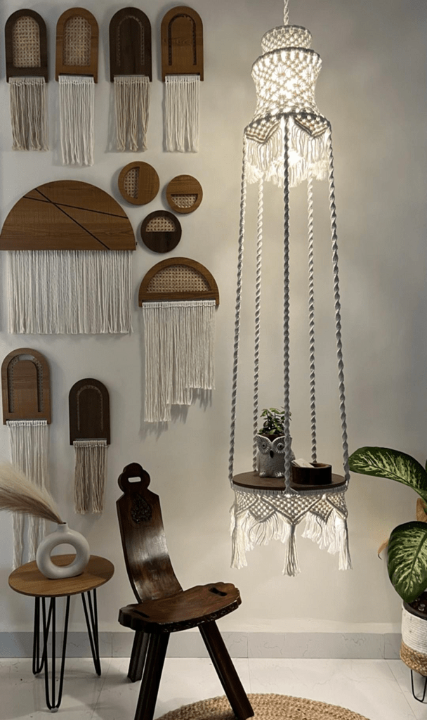 Are you looking for a specific macrame design to fit your unique taste and style? Look no further than Savira Designs! Our team of expert artisans can work with you to create a completely customized handmade macrame piece to match your exact specifications. Whether it’s a wall hanging, lampshade, or backdrop, we can help bring your vision to life. We take pride in our ability to create beautiful and high-quality macrame designs, and we’re always happy to work with customers to ensure they receive exactly what they’re looking for. Don’t settle for a mass-produced piece that doesn’t quite fit your needs – let Savira Designs create a one-of-a-kind macrame masterpiece just for you. Contact us today to discuss your ideas and begin the customization process.